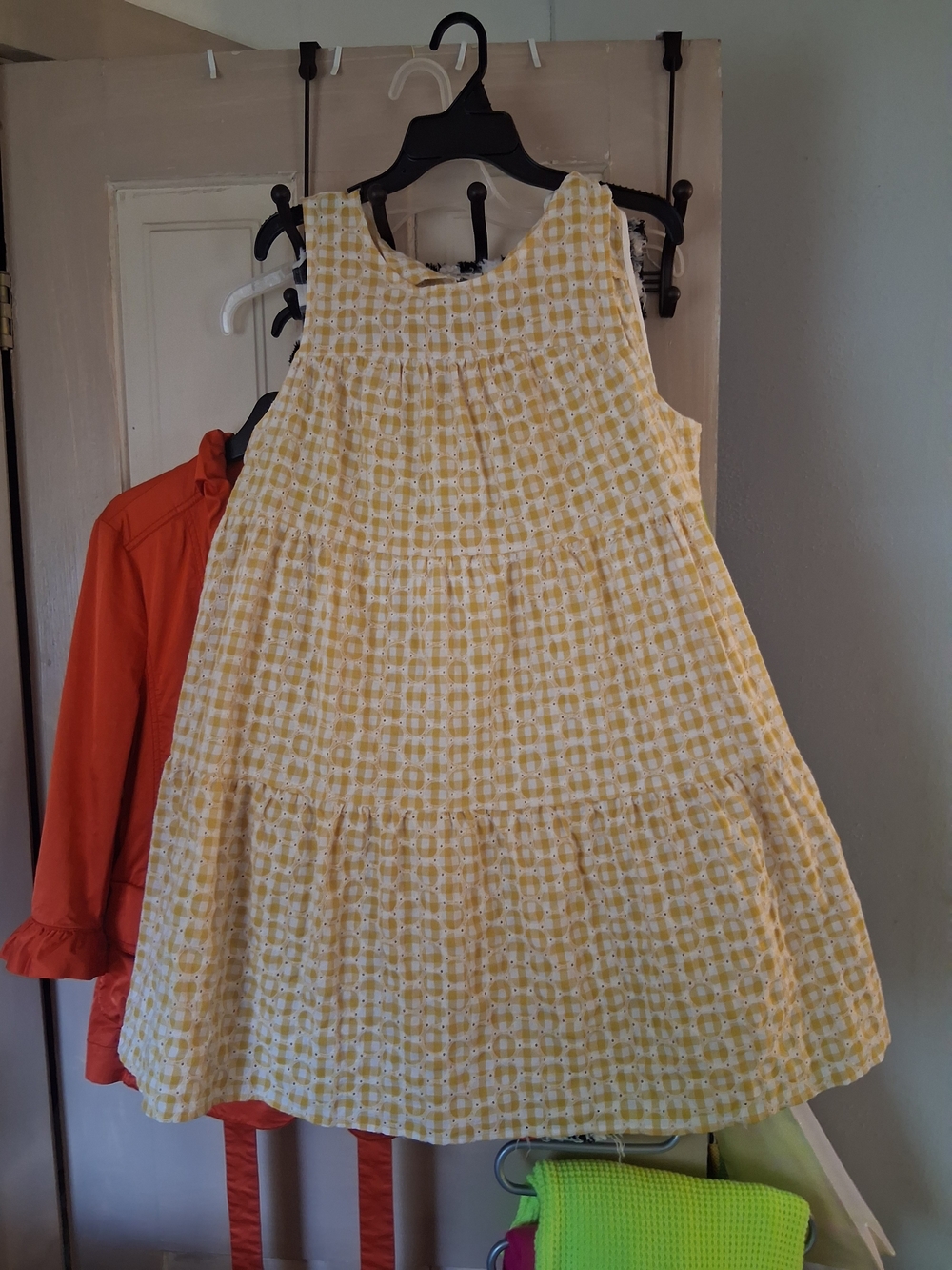 Yellow Gingham with Daisy Embroidery Sundress